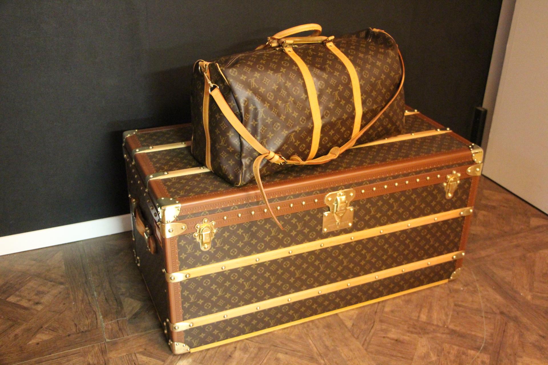 Extra Large Louis Vuitton Bandouliere Monogram Canvas Keepall  60 cm Travel Bag 10