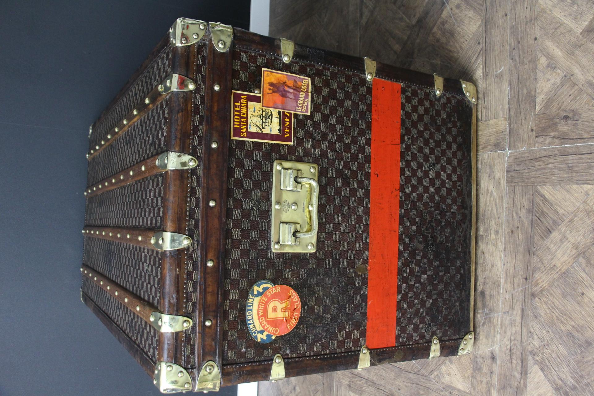 Extra Large Louis Vuitton Steamer Trunk, High Vuitton Trunk in Checkers Canvas For Sale 1