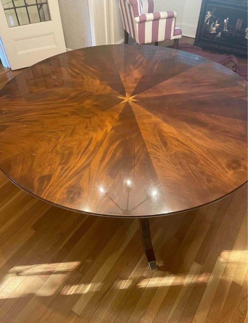 Extra Large Mahogany Perimeter Leaf Circular Dining Table at 1stDibs