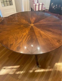 Extra Large Mahogany Perimeter Leaf Circular Dining Table