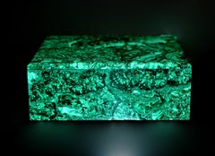 Caja enorme de malaquita de 8", piedra preciosa natural