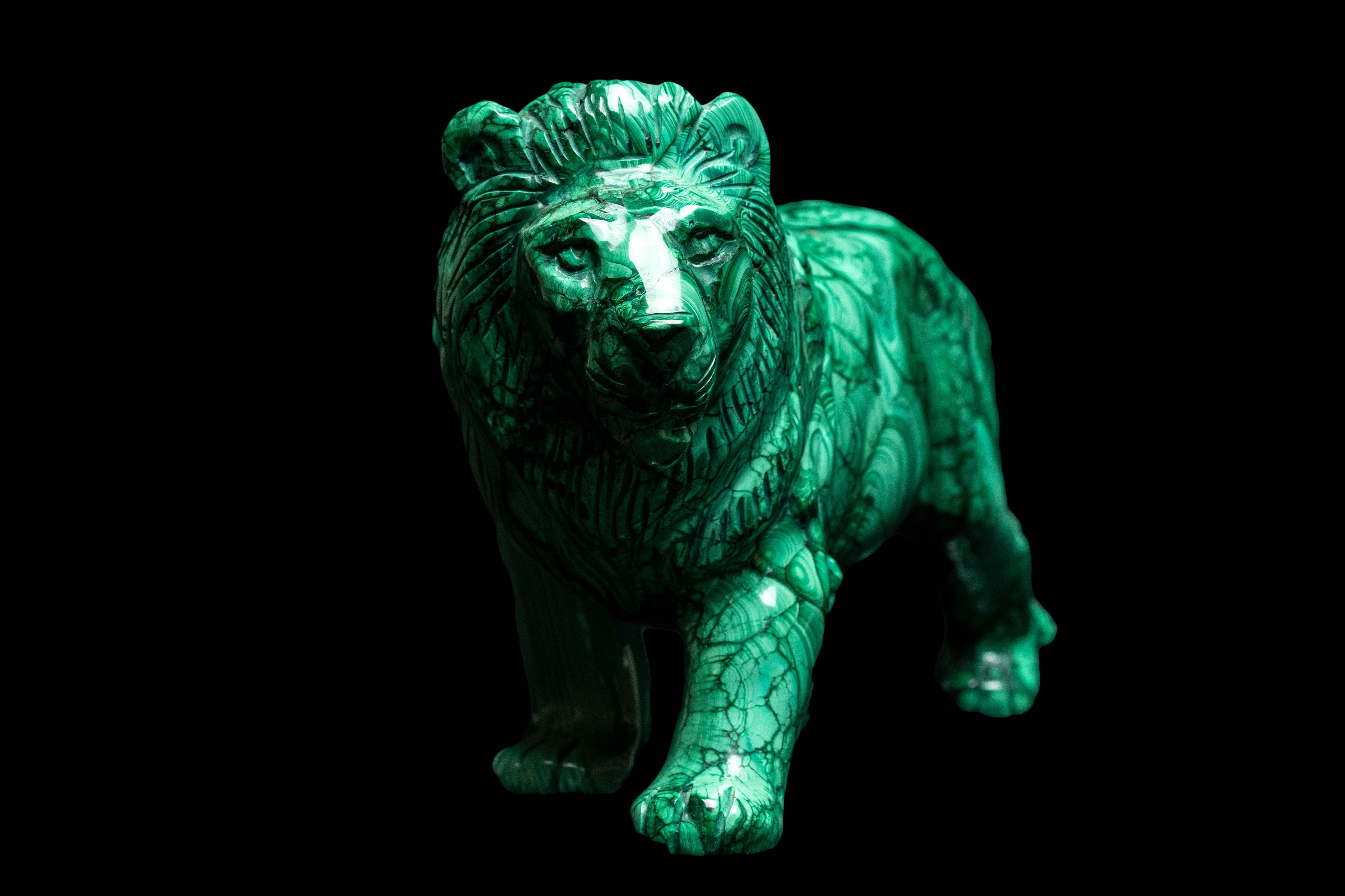 malachite animal carvings