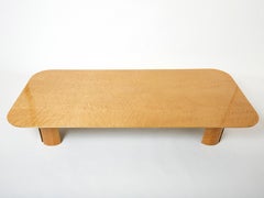 Extra Large Maple Brass Coffee Table Giovanni Offredi Saporiti 1980s