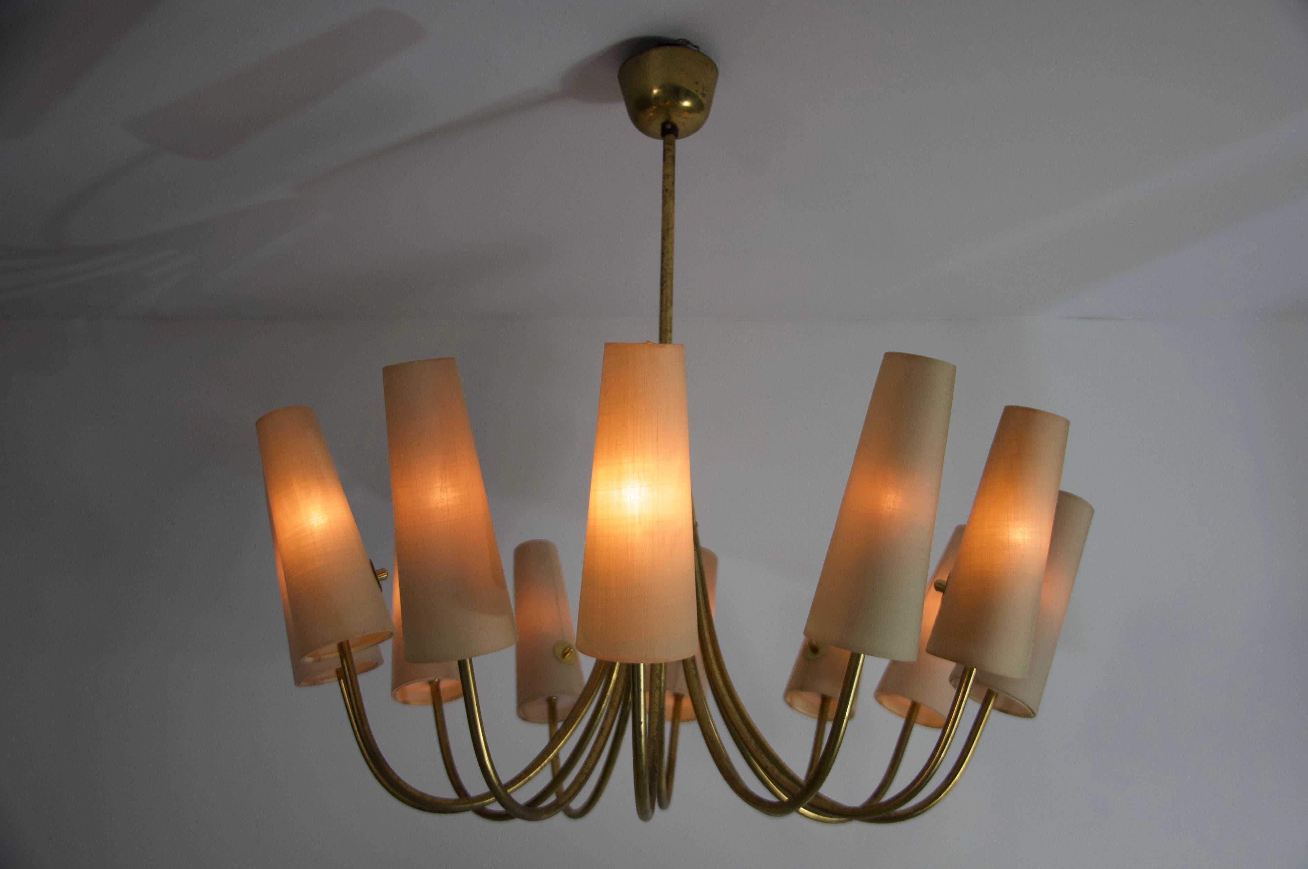 Mid-Century Modern Extra Large Mid-Century Brass Sputnik Chandelier, 1950s, Germany For Sale