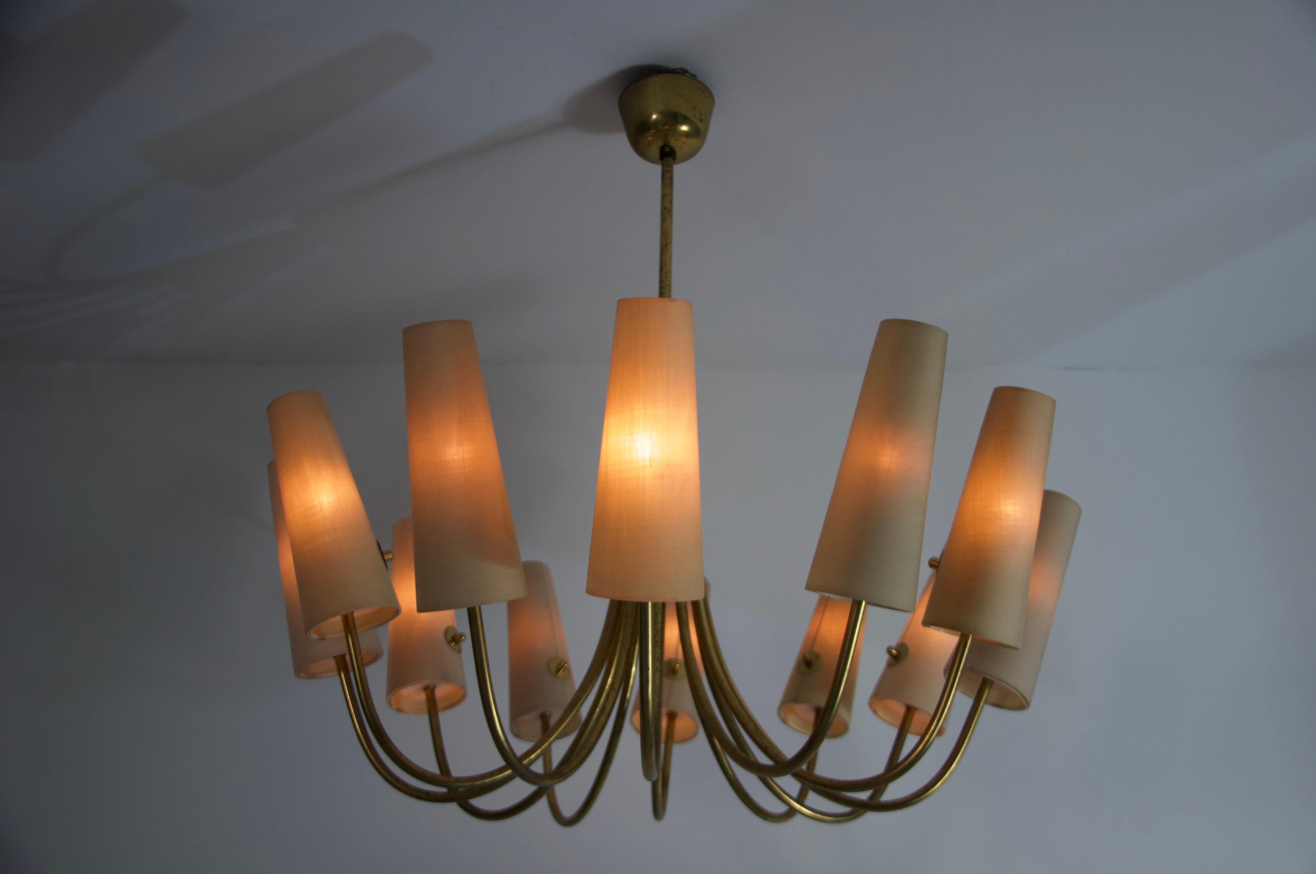 Mid-20th Century Extra Large Mid-Century Brass Sputnik Chandelier, 1950s, Germany For Sale