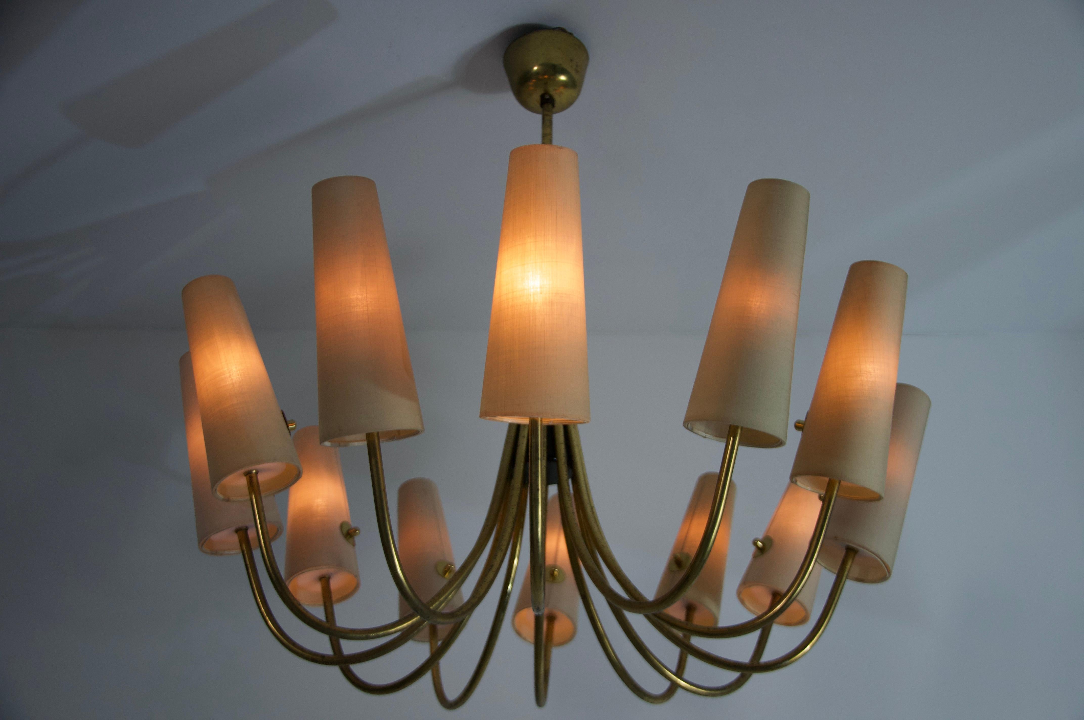 Extra Large Mid-Century Brass Sputnik Chandelier, 1950s, Germany For Sale 1