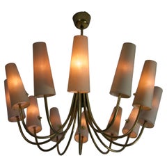 Extra Large Mid-Century Brass Sputnik Chandelier, 1950s, Germany