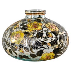 Extra Large Midcentury Hand Painted Italian Vase
