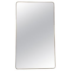 Extra Large Mid-Century Modern Brass Frame Mirror, Italy, 1950s