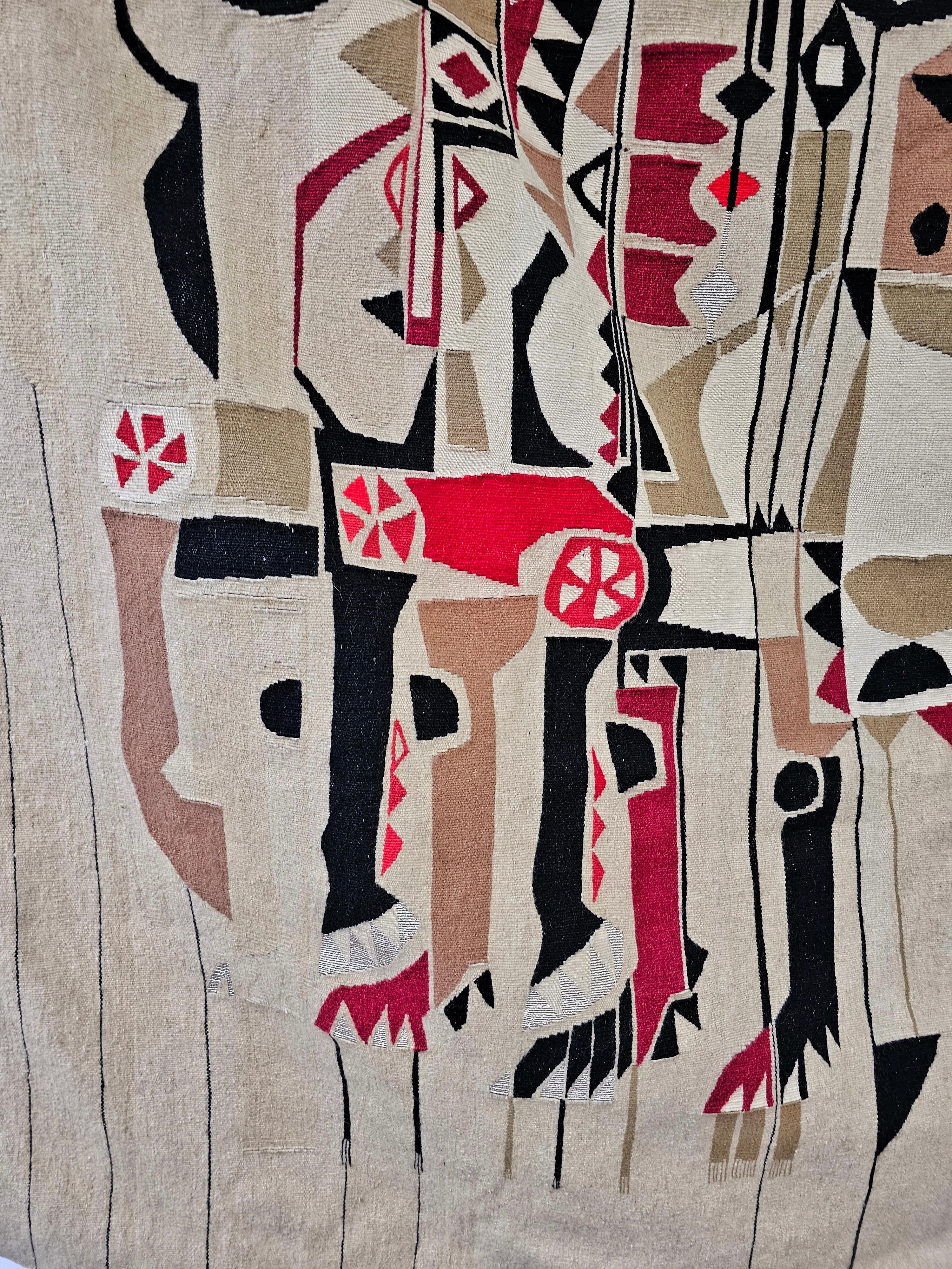 Extra Large Mid Century Modern Tapestry by Yugoslav Artist Mateja Rodiqi (Serbisch) im Angebot