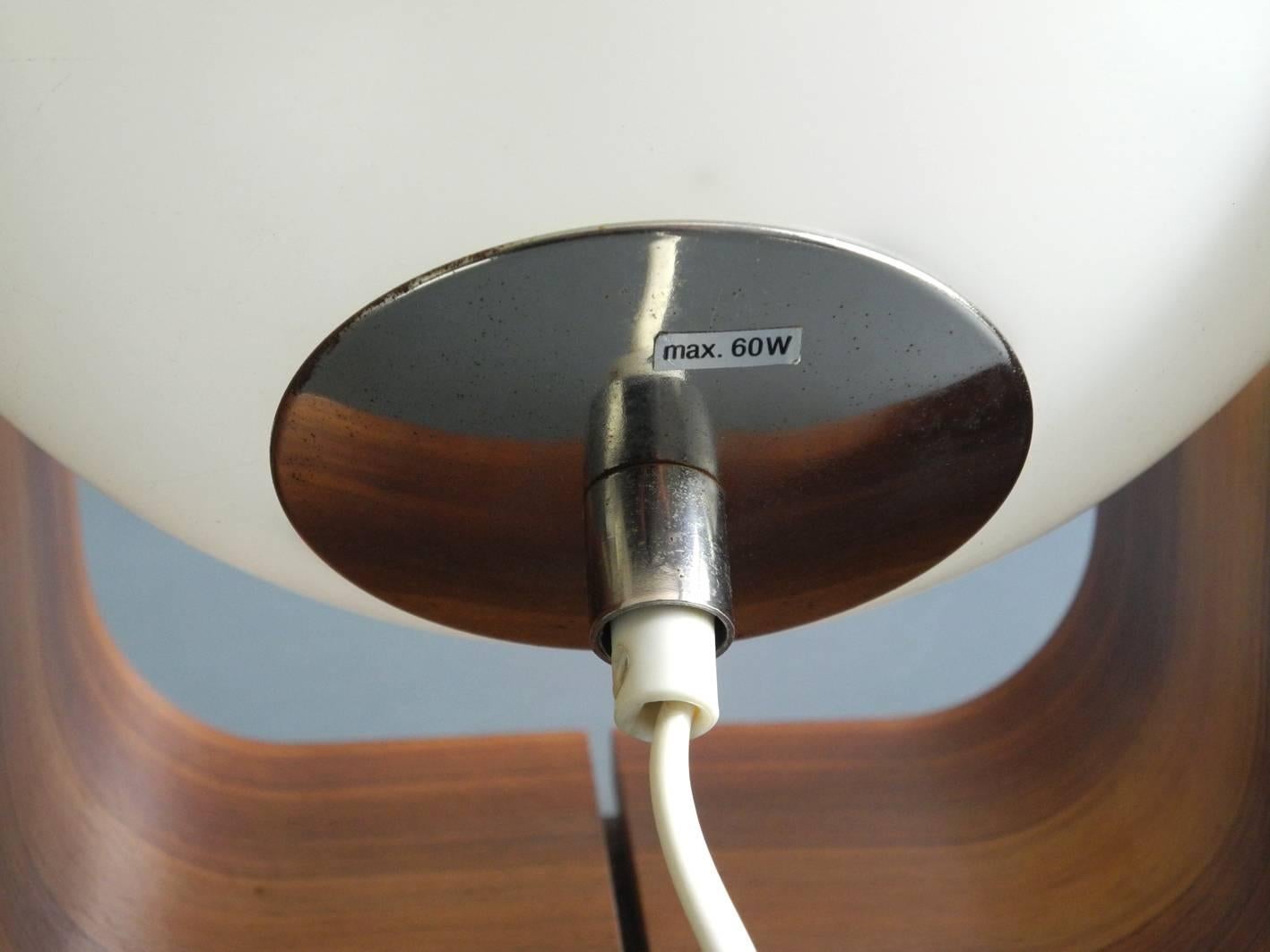 Extra Large Mid-Century Modern Temde 1960s Plywood Table Lamp with Walnut Veneer 2