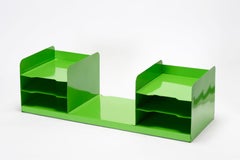 Extra Large Midcentury Tanker Office Organizer, Refinished in Lime Green