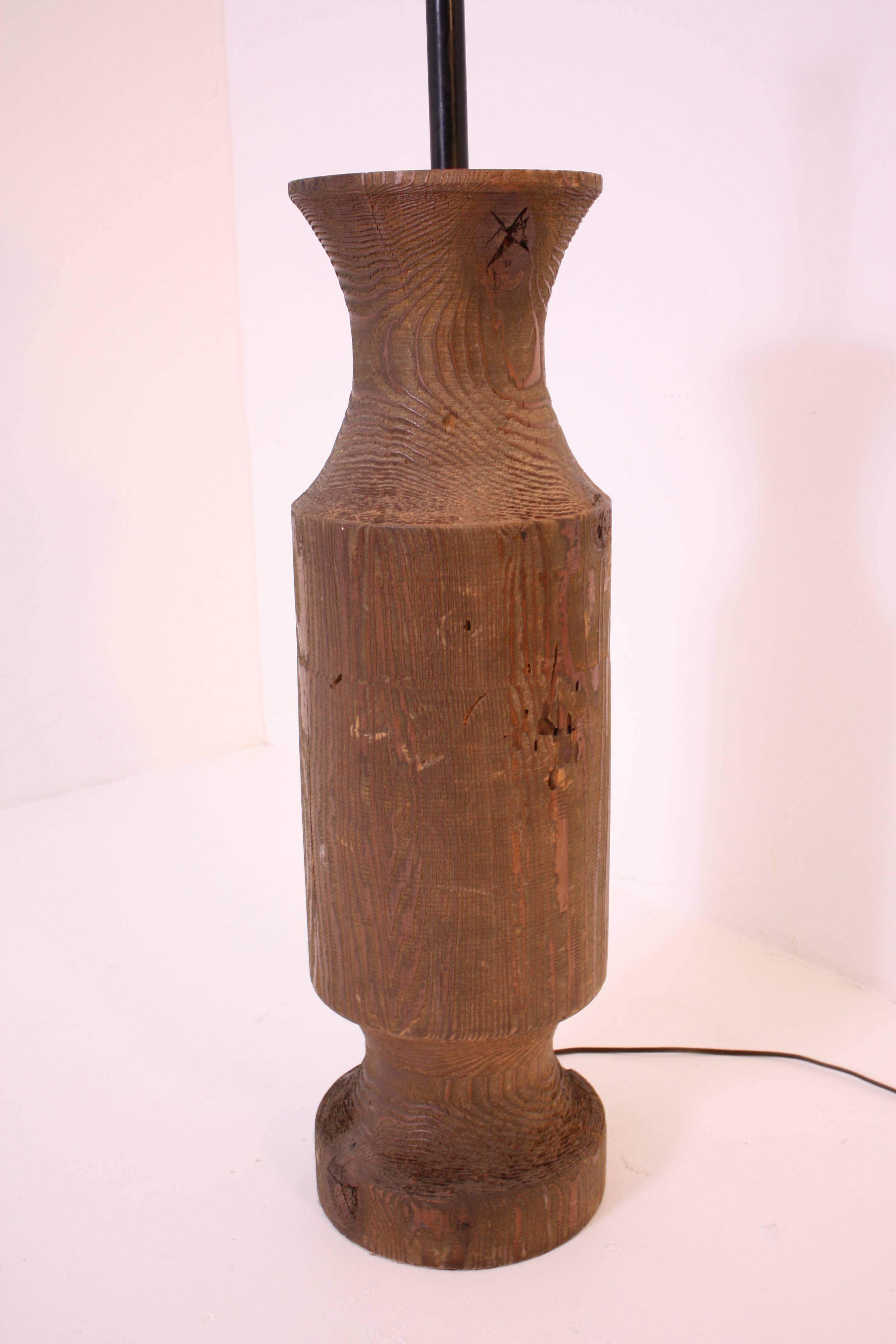 Mid-Century Modern Extra Large Midcentury Turned Wood Lamp For Sale