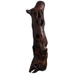 Extra Large Midcentury Olive Wood Trunk Sculpture, France