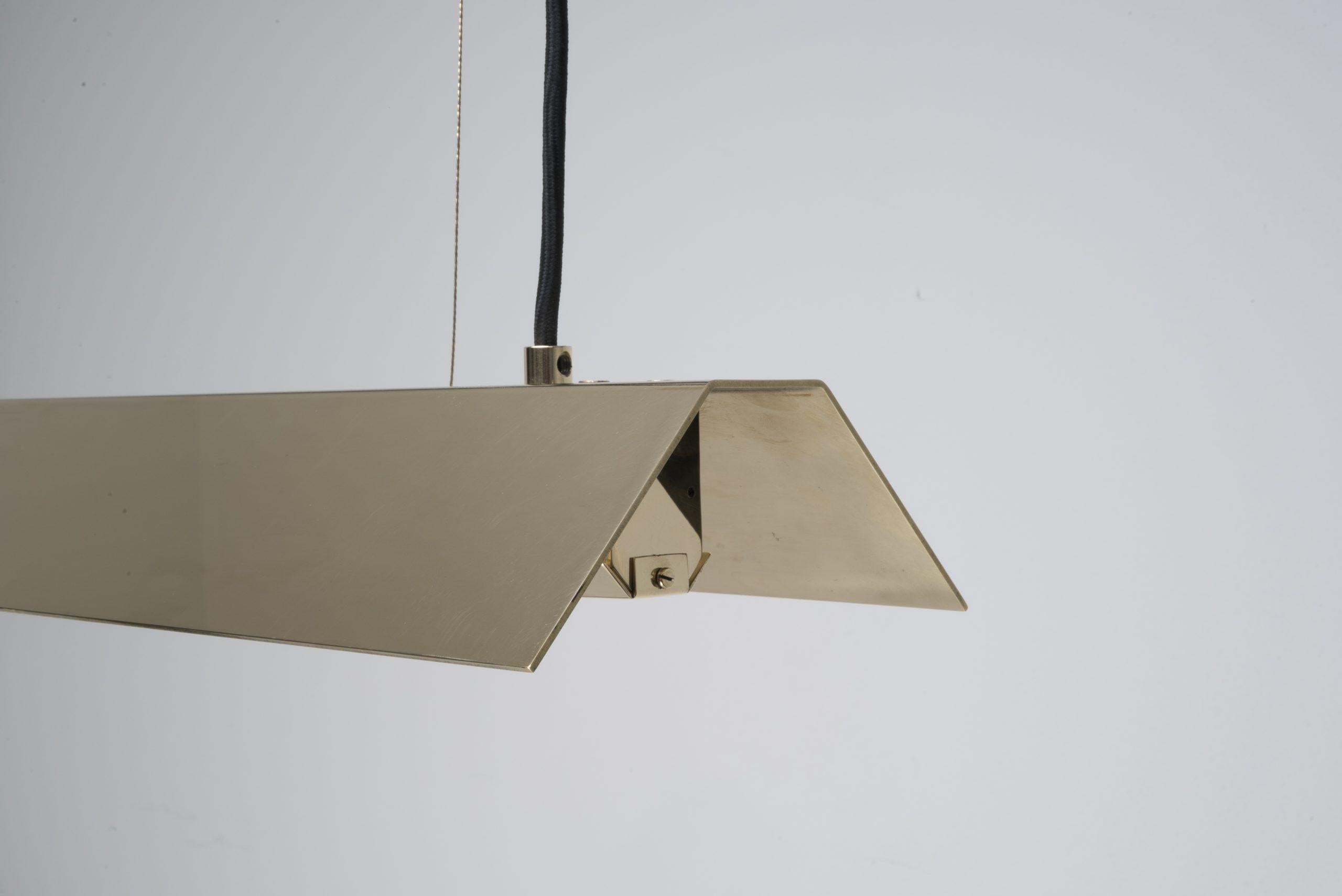 Contemporary Extra Large Misalliance Solid Brass Suspended Light by Lexavala For Sale