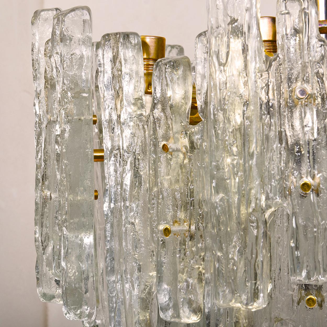 Extra Large Modern Three-Tiered Kalmar Ice Glass Chandelier 2
