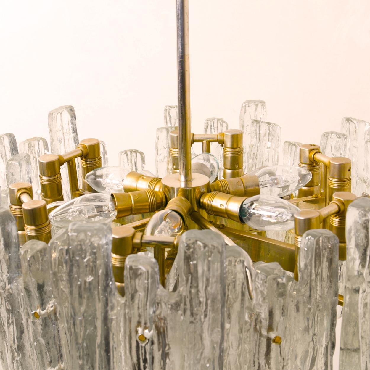 Extra Large Modern Three-Tiered Kalmar Ice Glass Chandelier 3