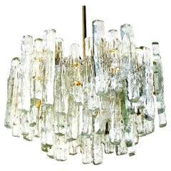 Extra Large Modern Three-Tiered Kalmar Ice Glass Chandelier