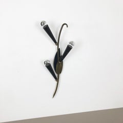 Extra Large Modernist Brass Floral Theatre Wall Light Sconces, France, 1950