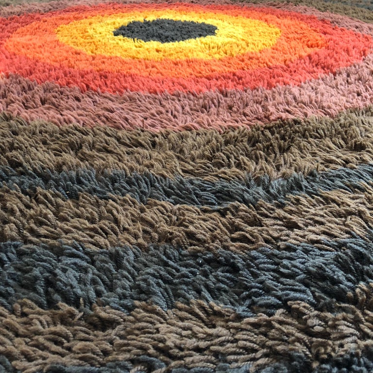 Extra Large Modernist Multi-Color High Pile Rya Rug by Desso ...