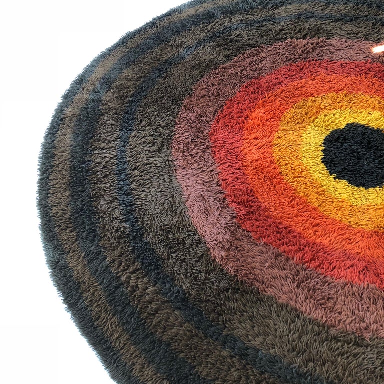 Extra Large Modernist Multi-Color High Pile Rya Rug by Desso ...