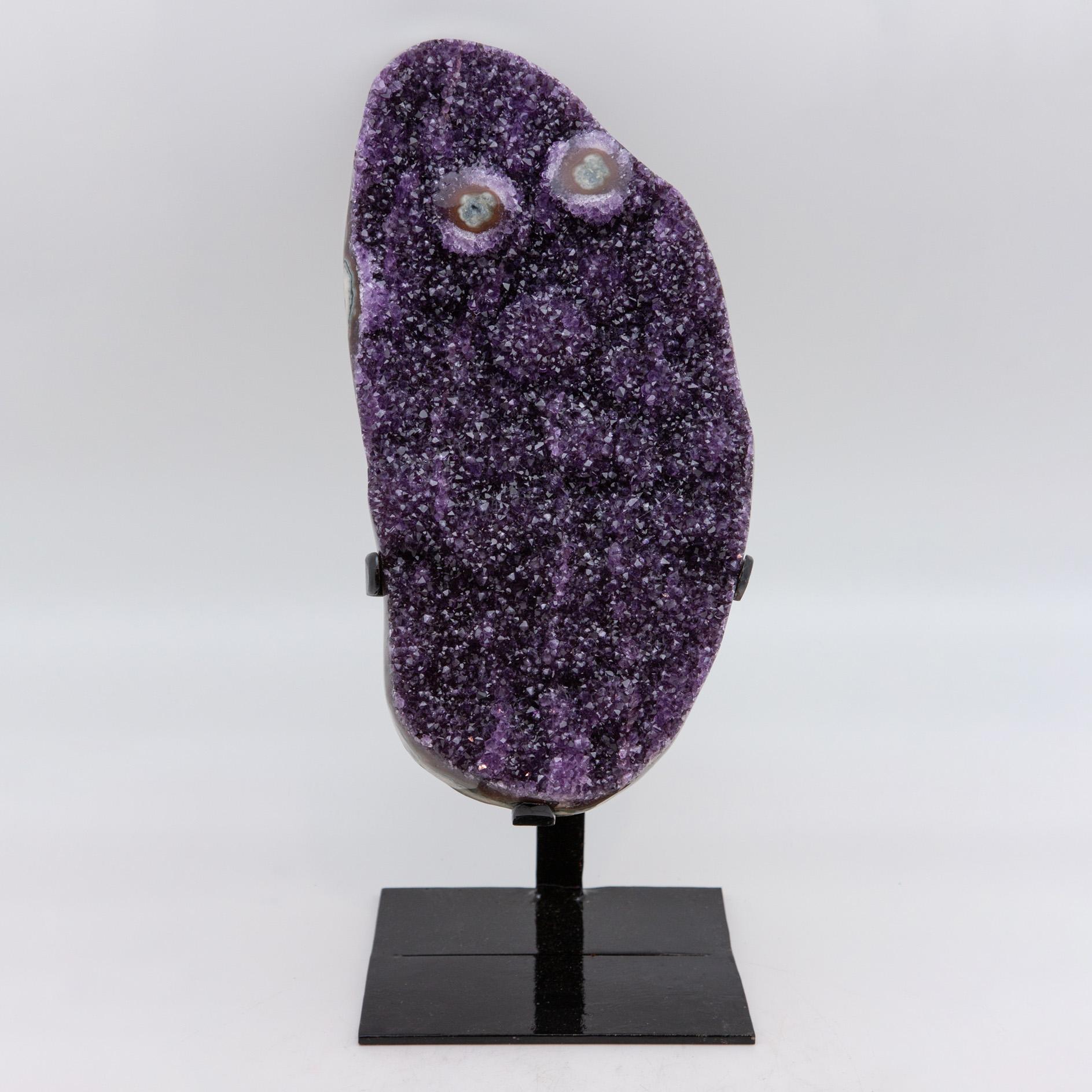Metal Extra Large Mounted Purple Amethyst Druzy Geode