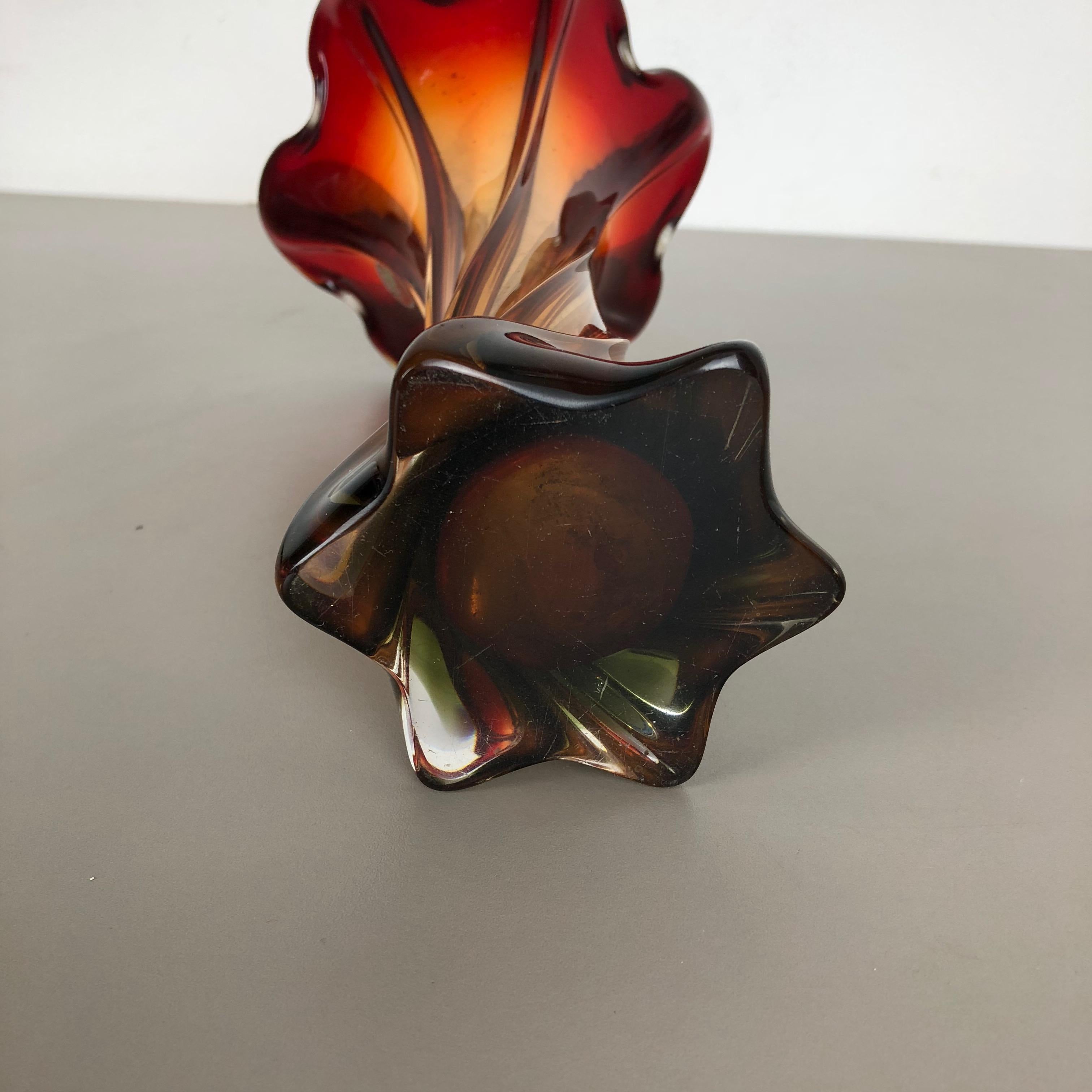 Extra Large Multi-Color Floral Glass Sommerso Vase Made in Murano, Italy, 1960s 3