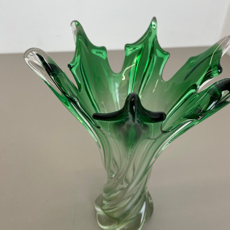 Italian Extra Large Multi-Color Floral Glass Sommerso Vase Made in Murano, Italy, 1970s For Sale