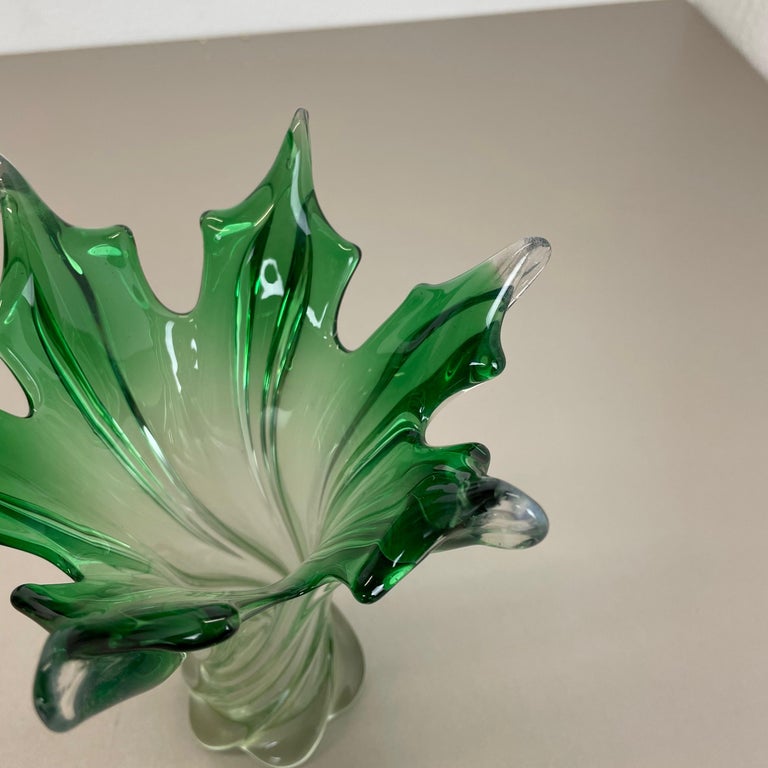 20th Century Extra Large Multi-Color Floral Glass Sommerso Vase Made in Murano, Italy, 1970s For Sale