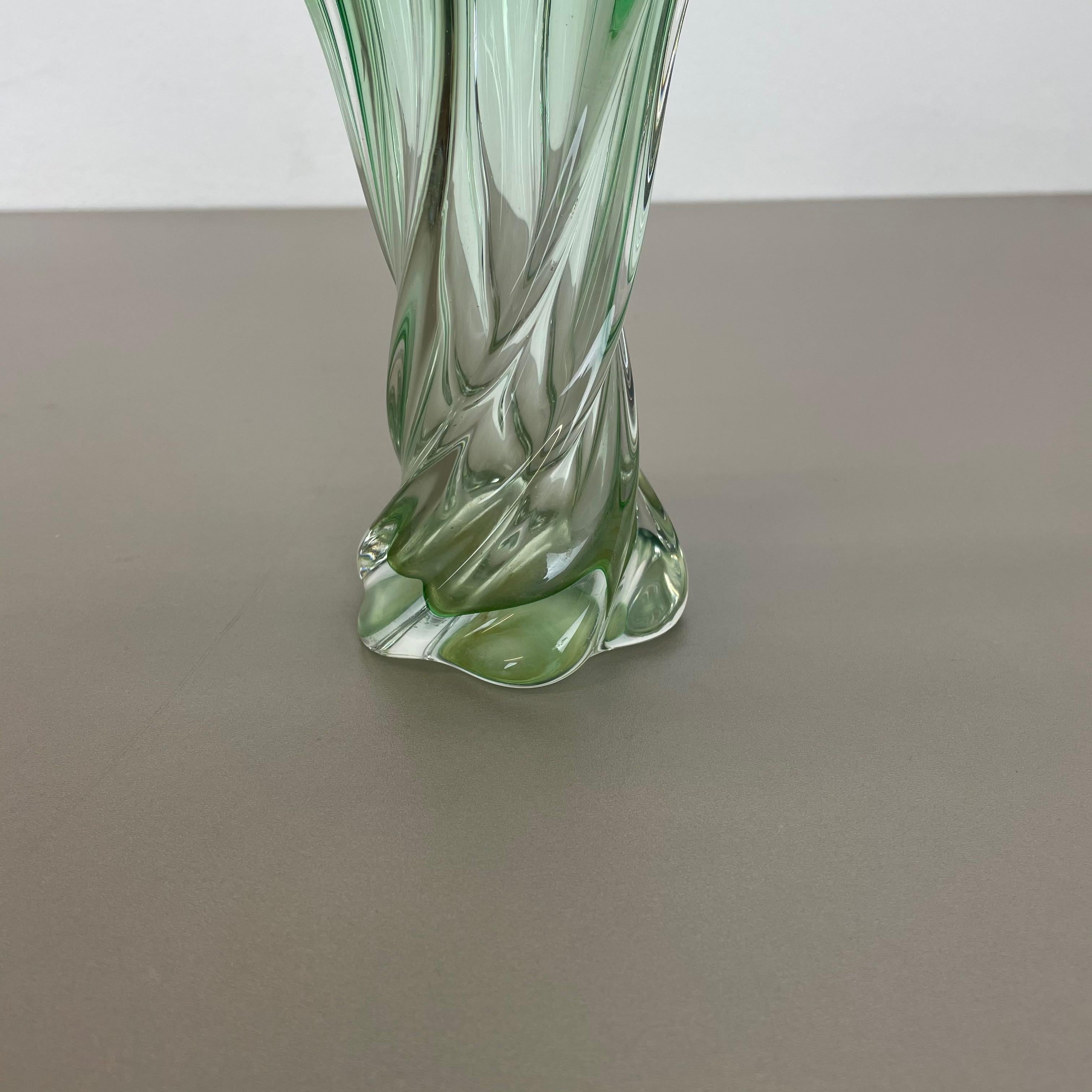 Murano Glass Extra Large Multi-Color Floral Glass Sommerso Vase Made in Murano, Italy, 1970s For Sale
