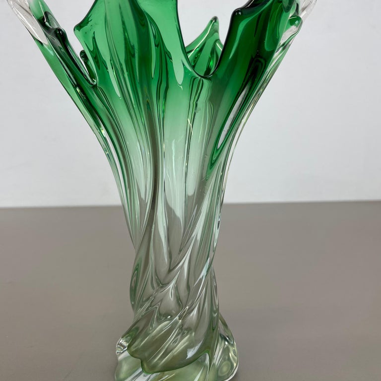 Extra Large Multi-Color Floral Glass Sommerso Vase Made in Murano, Italy, 1970s For Sale 1