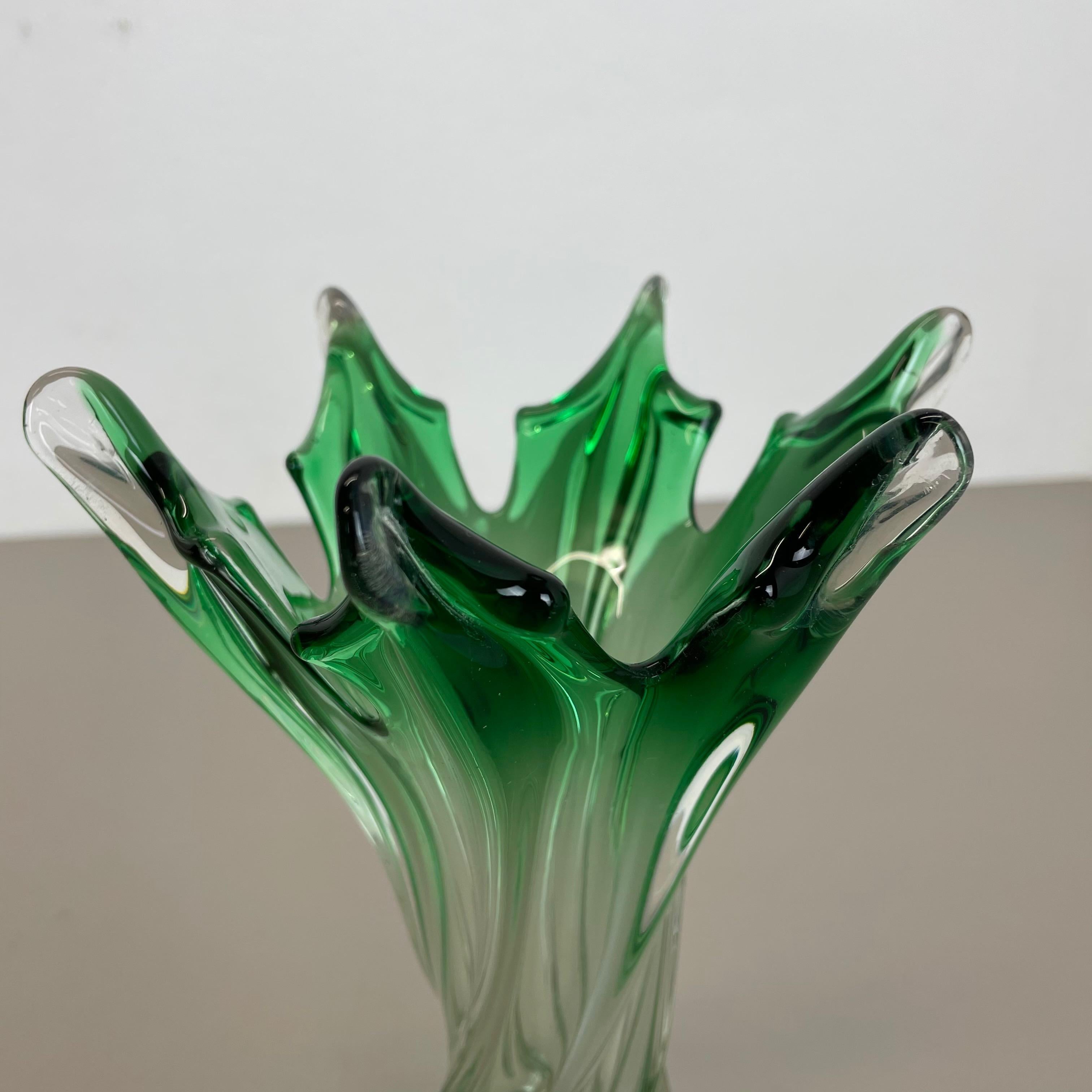 Extra große Vase aus Murano Glass Sommerso mit Blumenmuster, Italien, 1970er Jahre 2