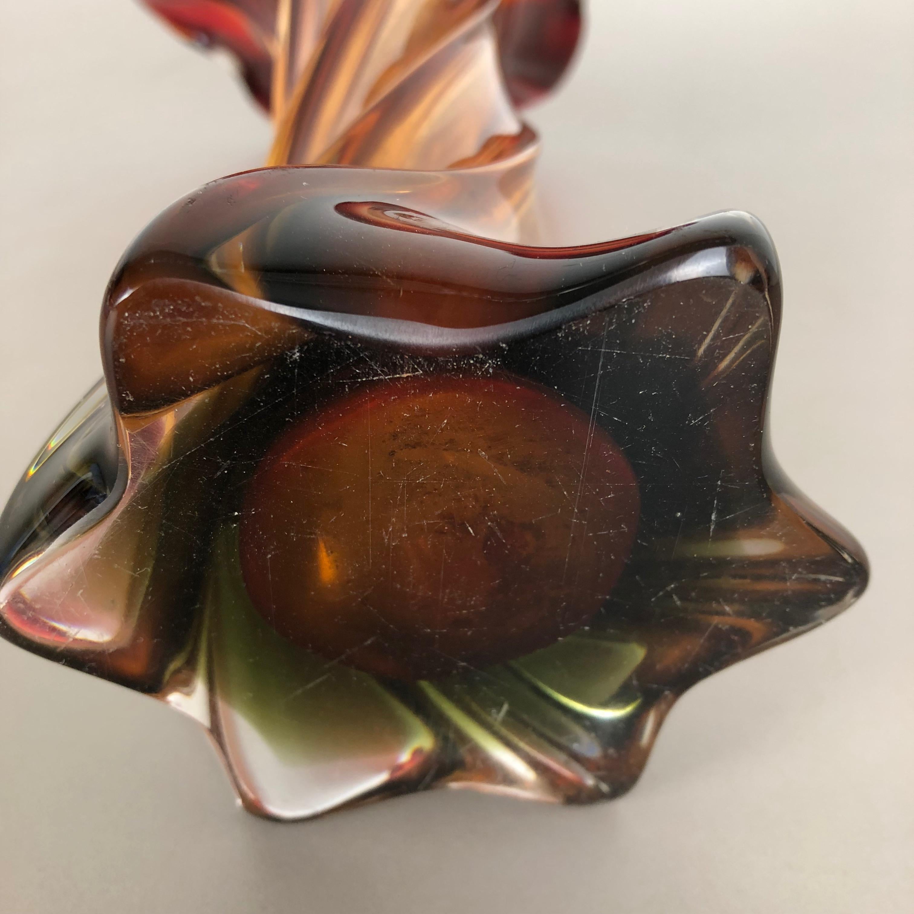 Extra Large Multi-Color Floral Glass Sommerso Vase Made in Murano, Italy, 1960s 5