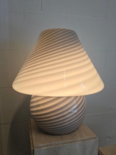 Extra Large Murano Grey Art Glass Mushroom Lamp