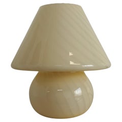 Extra Large Murano Art Glass Mushroom Lamp in Cream