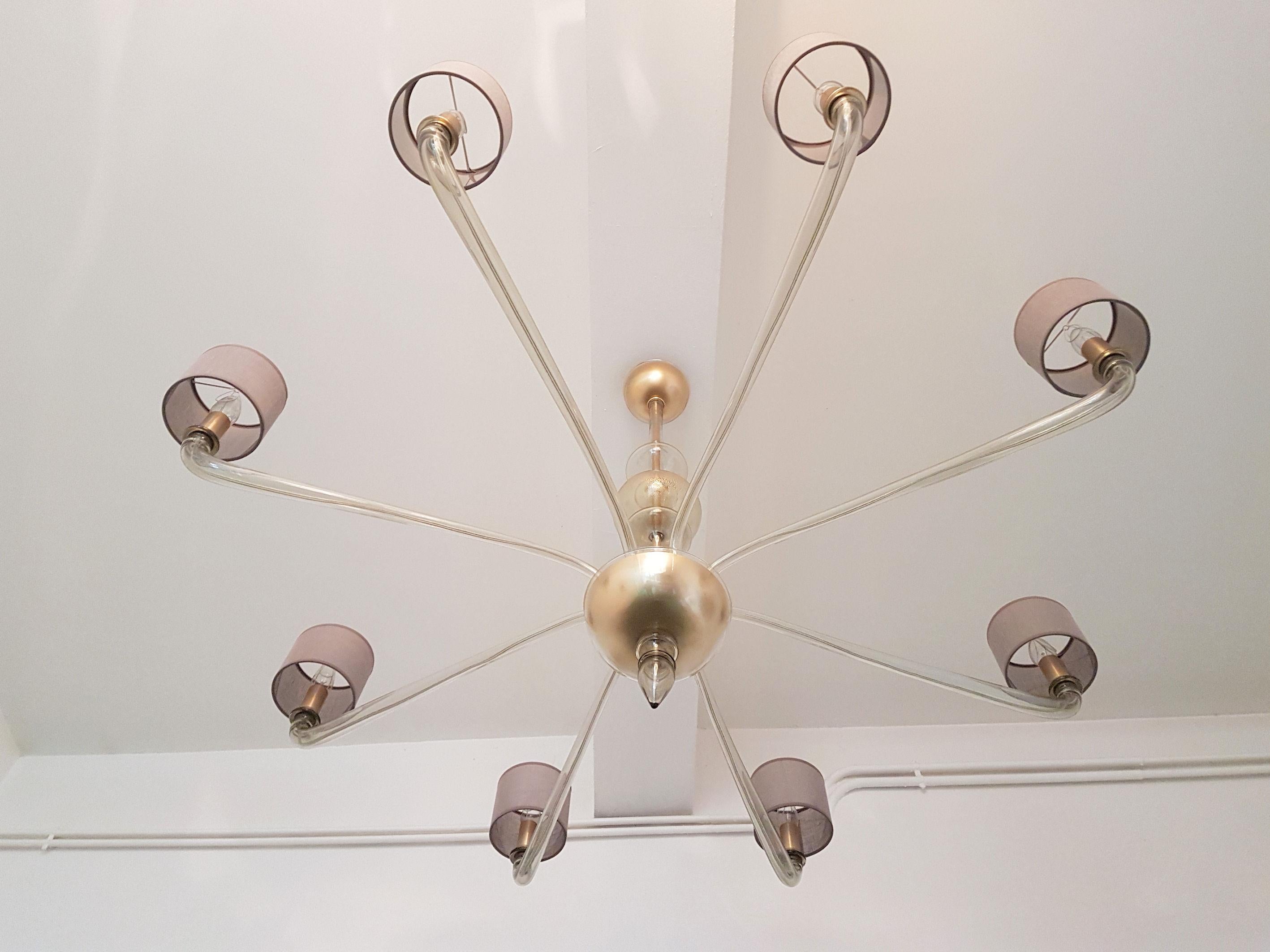 Extra Large Murano Clear Glass Chandelier, Mid-Century Modern by Seguso, 1970s In Good Condition In Dallas, TX