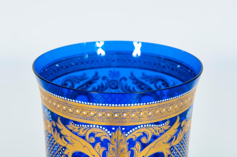 ExtraLarge Murano Glass Cup with 24Carat Gold Decorations, Italy