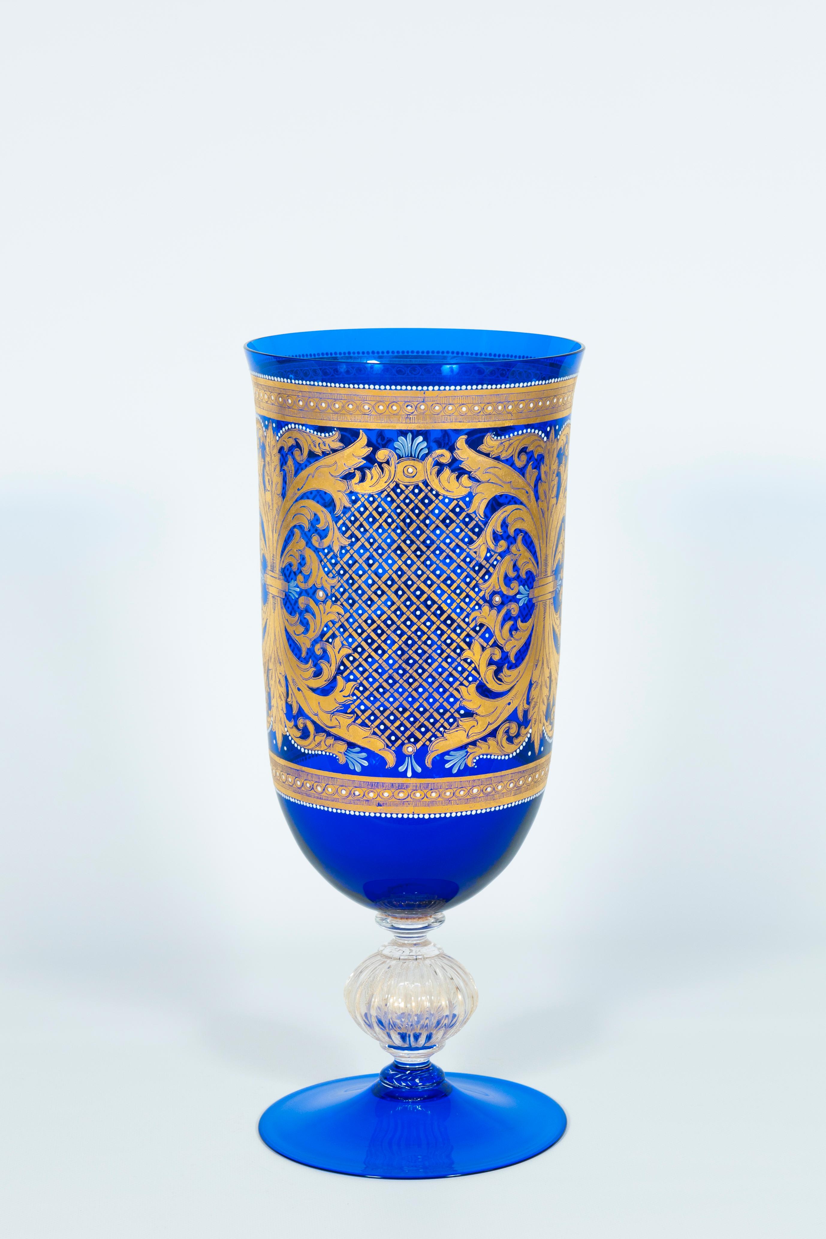 Extra-Large Murano Glass Cup with 24-Carat Gold Decorations, Italy, 1960s For Sale 4