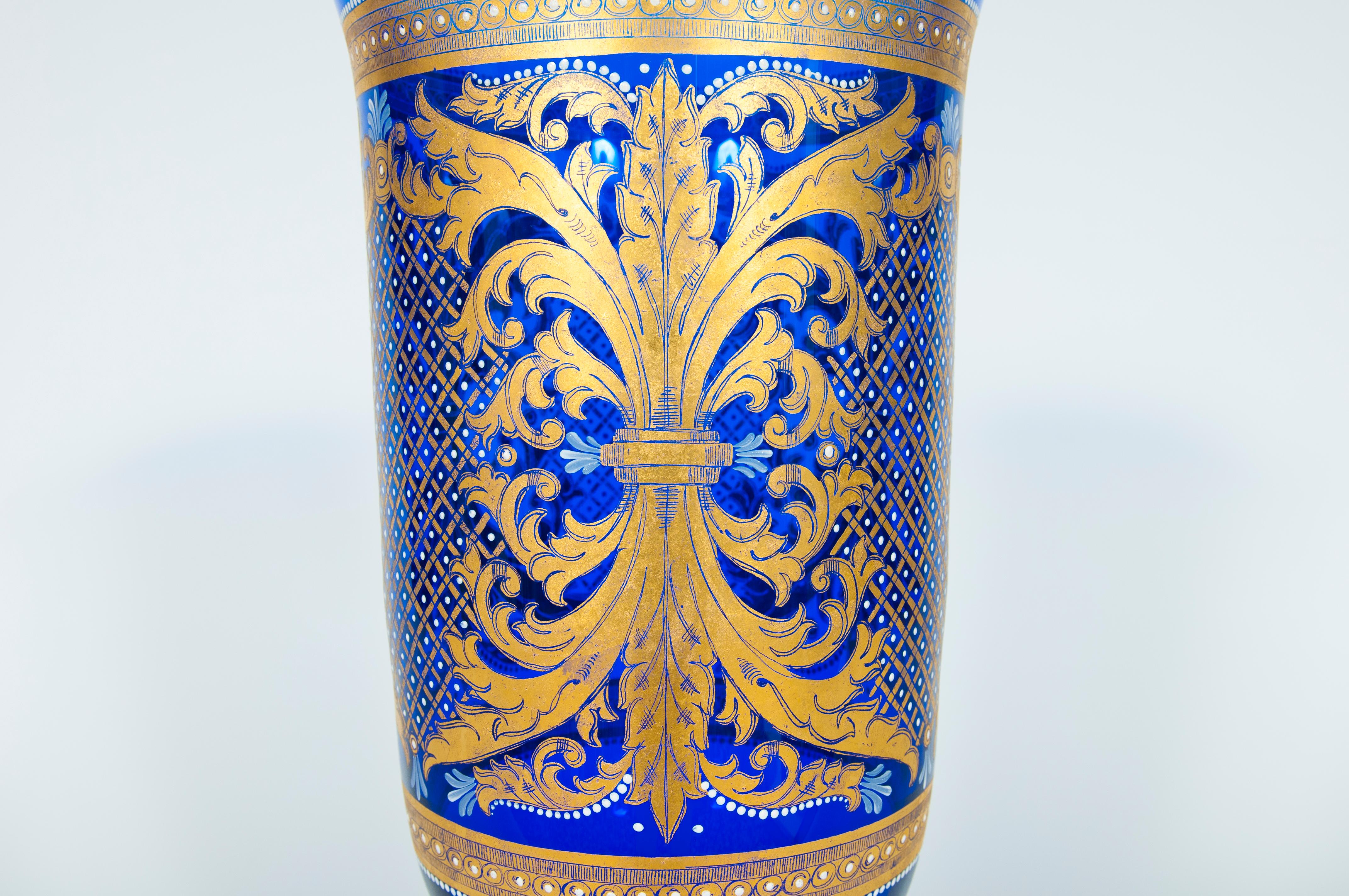 Extra-Large Murano Glass Cup with 24-Carat Gold Decorations, Italy, 1960s For Sale 1