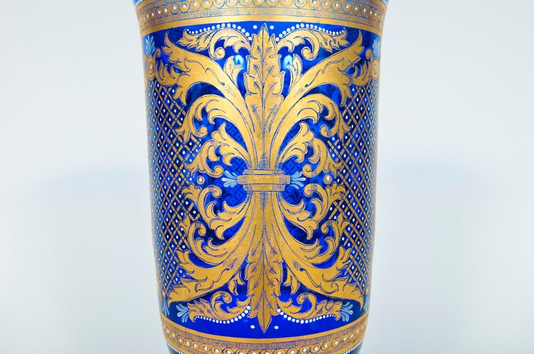 ExtraLarge Murano Glass Cup with 24Carat Gold Decorations, Italy