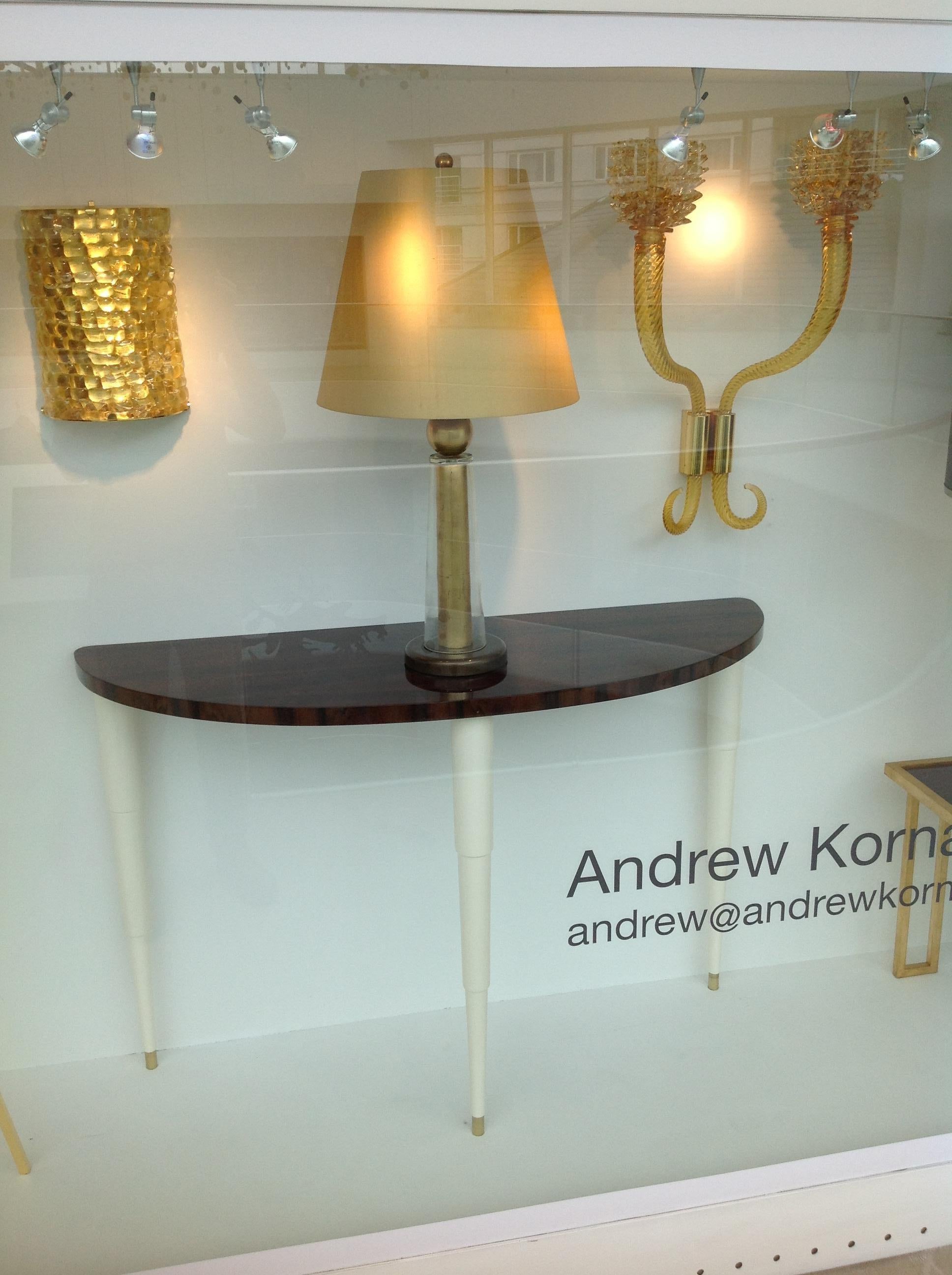Extra large Murano Glass Palazzo wall sconces in Amber and Cristallo For Sale 3