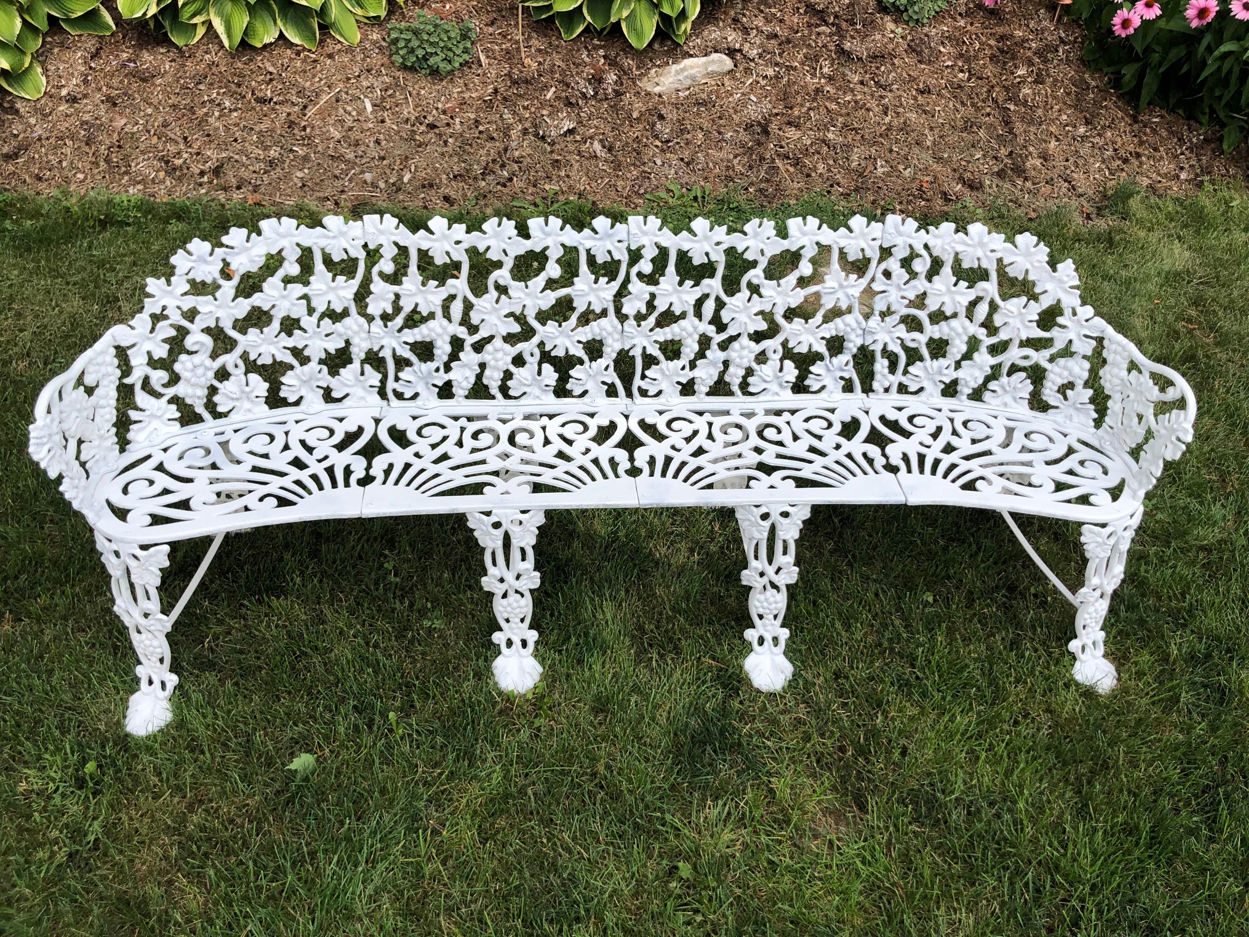 Cast Extra Large Neoclassical Floral Garden Bench