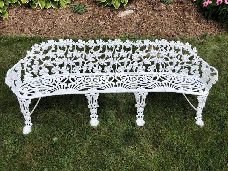 Extra Large Neoclassical Floral Garden Bench at 1stDibs