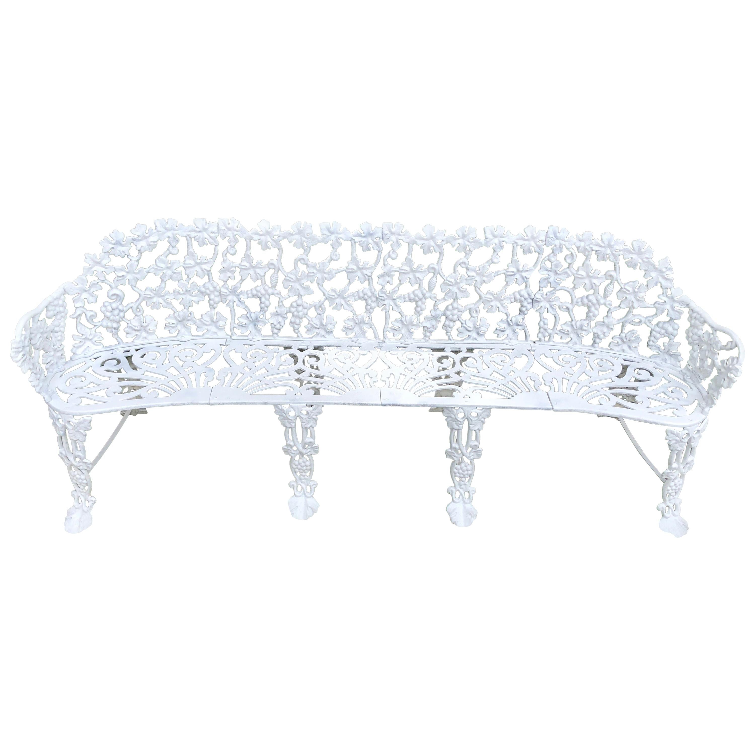 Extra Large Neoclassical Floral Garden Bench