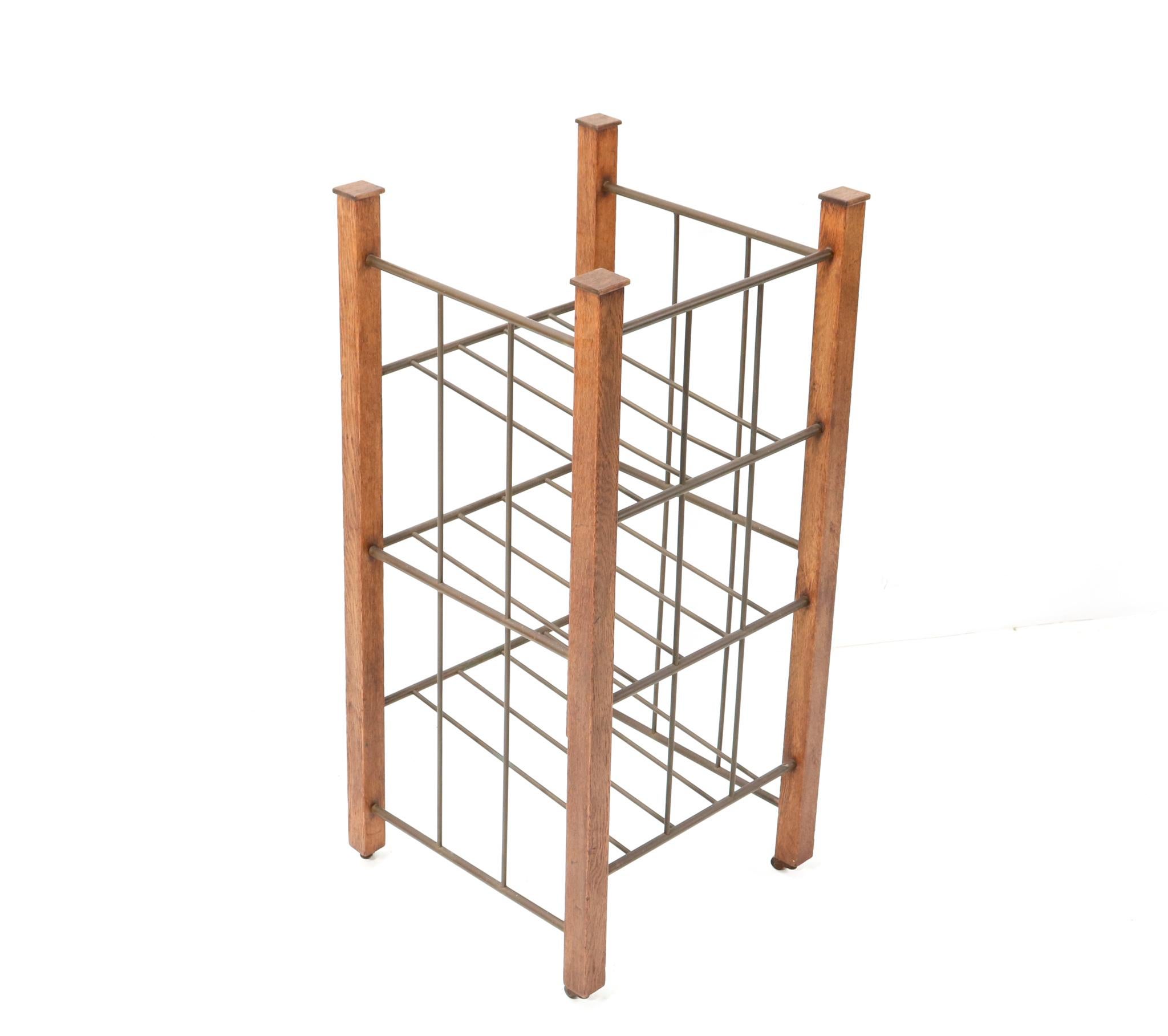 Extra Large Oak Art Deco Modernist Magazine Rack or Stand, 1920s For Sale 2