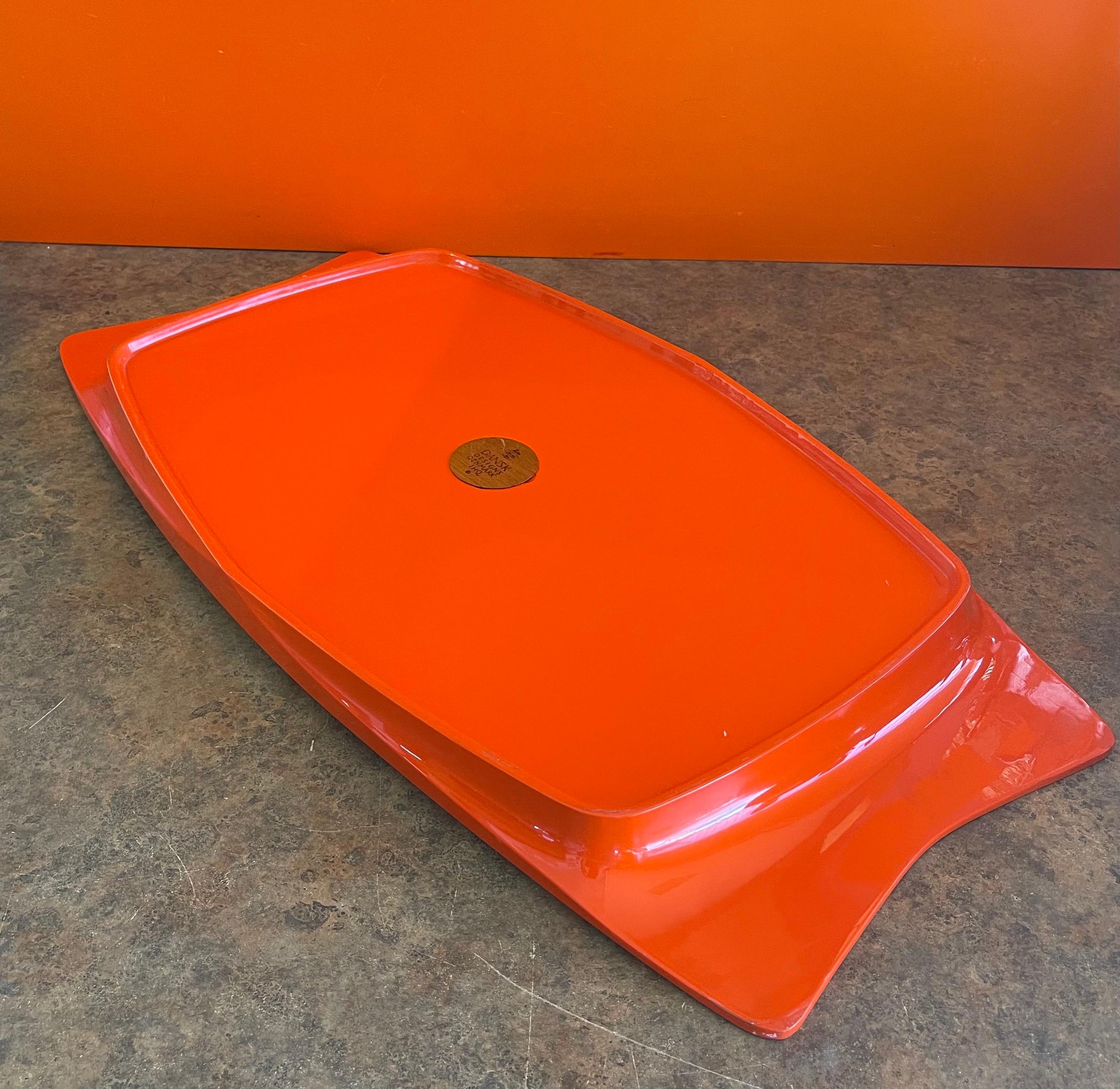 Extra Large Orange Lacquer Tray by Jens Quistgaard for Dansk- Early Production 1