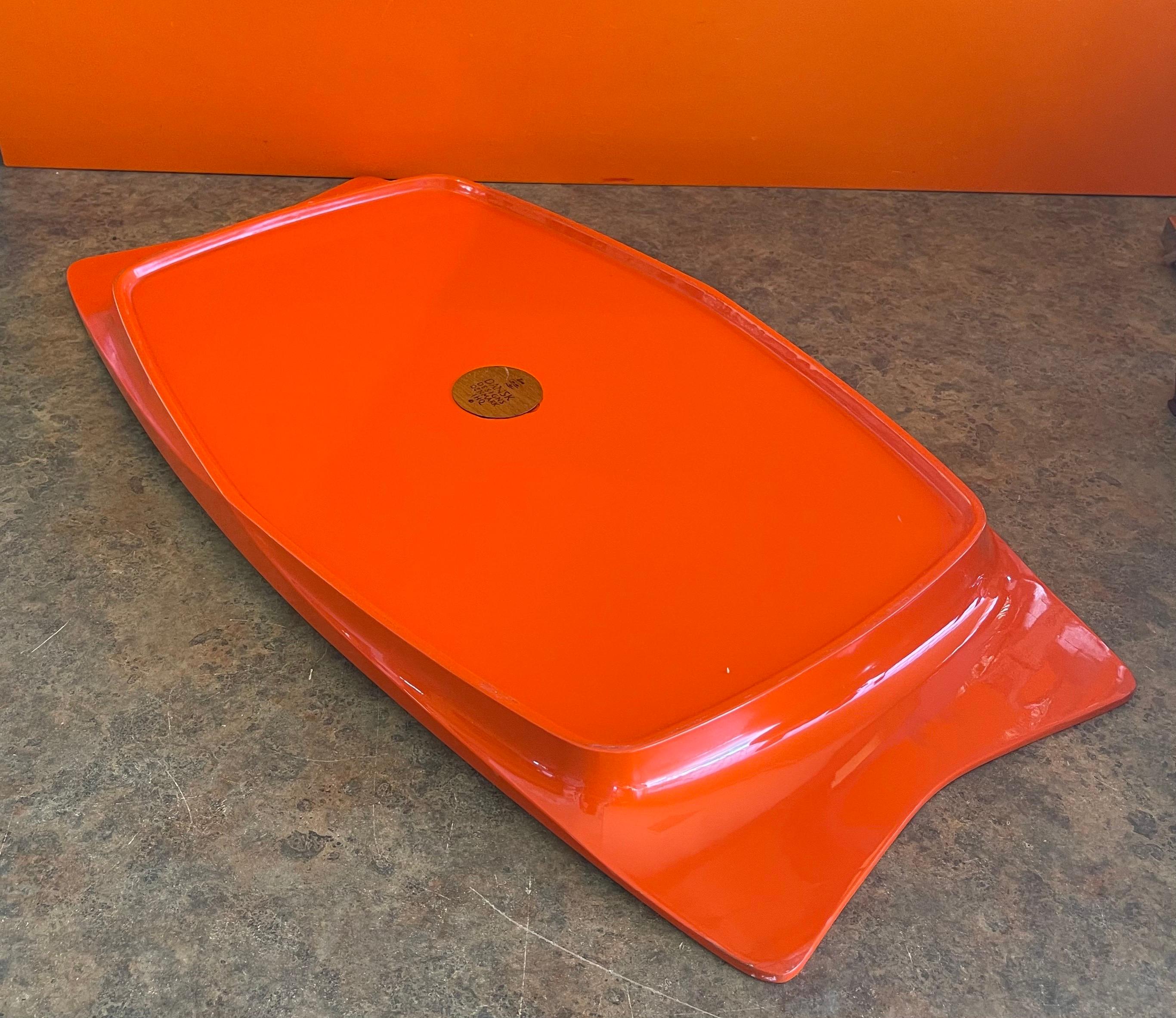Maple Extra Large Orange Lacquer Tray by Jens Quistgaard for Dansk- Early Production