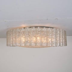 Lampada da incasso organica extra large in vetro e ottone di Doria, 1970