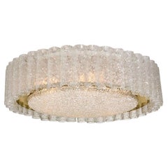 Extra Large Organic Glass and Brass Flush Mount by Doria, 1970