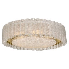 Lampada da incasso organica extra large in vetro e ottone di Doria, 1970